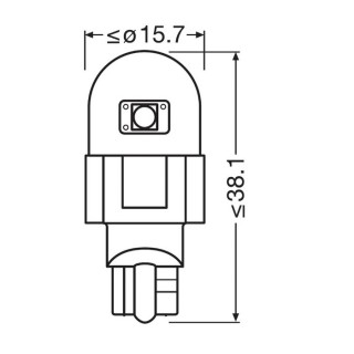 Диодна крушка (LED крушка) 12V, W16W, 16W, W2.1x9.5d, блистер 2 бр Osram